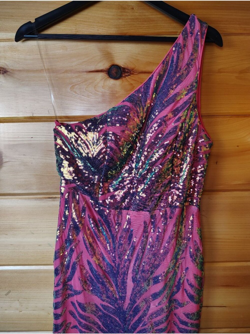 NEW Giffniseti Sequin Prom/Formal Dress Womens Small Pink Holographic Mermaid - Picture 8 of 17